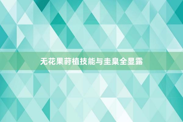 无花果莳植技能与圭臬全显露